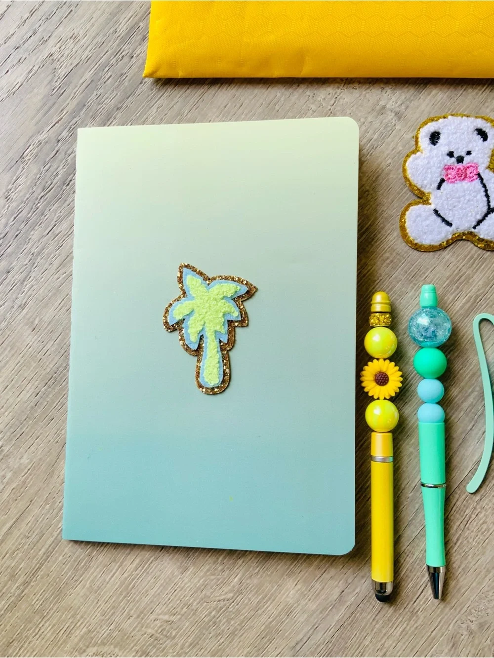 NEW📚 Hand Crafted Stationery Set w/ SCL Palm Tree Patched Journal & More!